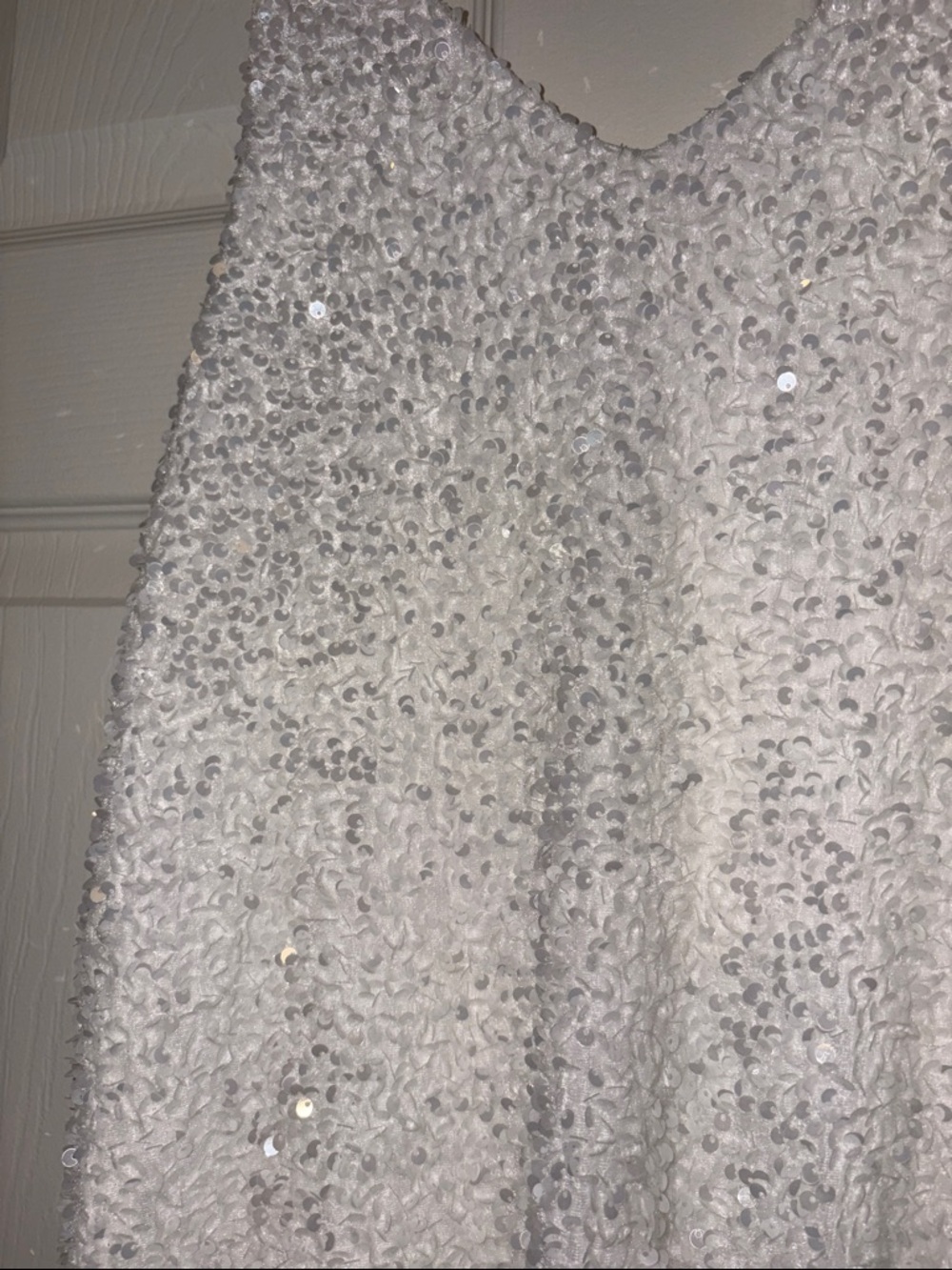 Sparkling White Sequin Midi Dress - Picture 6 of 9